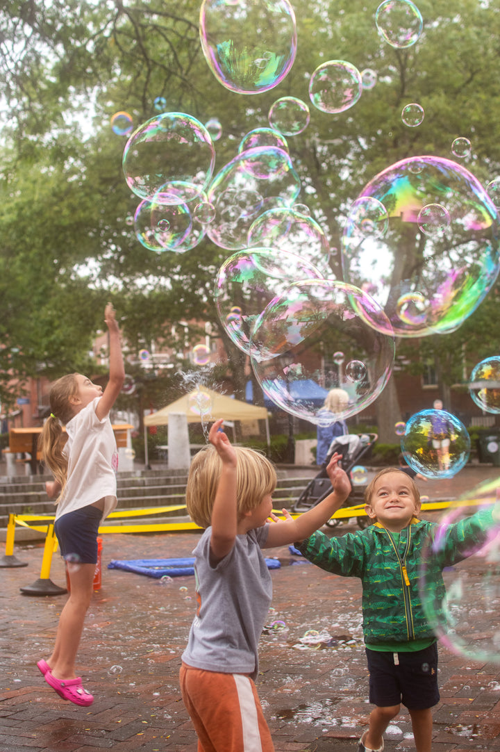 giant bubble wand for kids making large bubbles outdoors