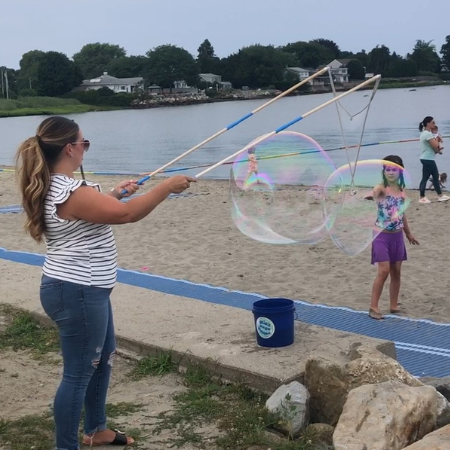 adjustable giant bubble wand for kids outdoor play