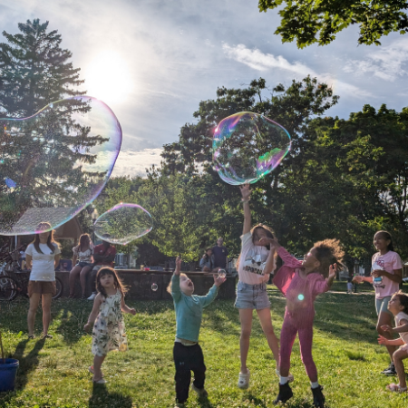 giant bubble wand for kids making large bubbles outdoors