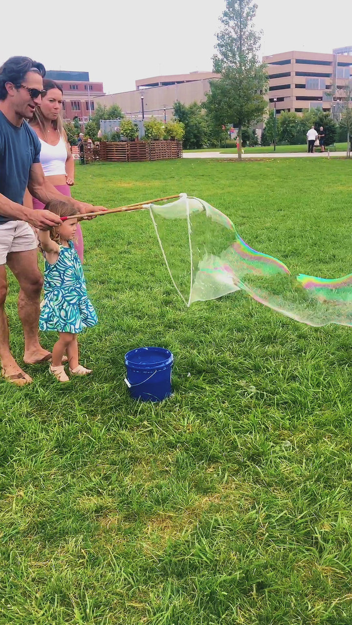 giant bubble wand for kids making large bubbles outdoors